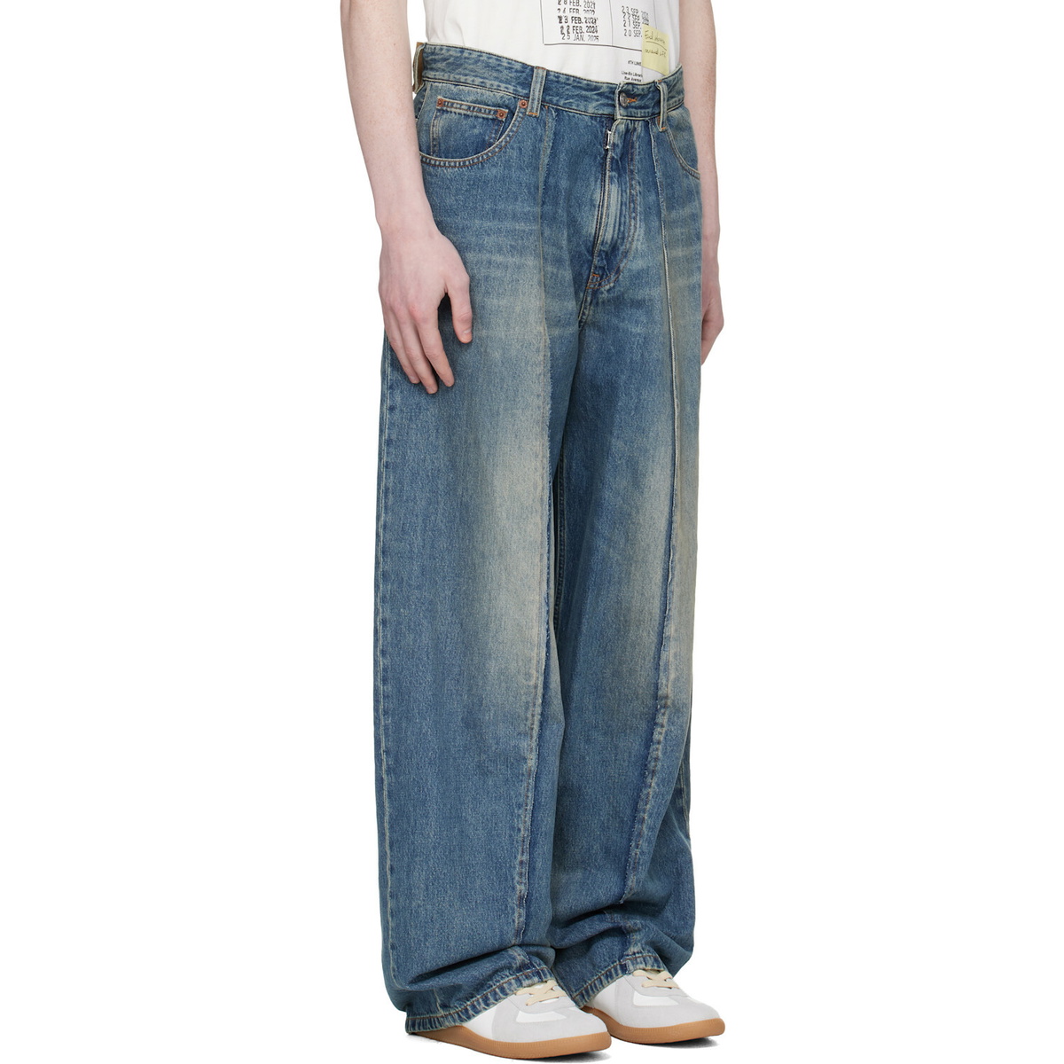 MM6 Maison Margiela Blue Wide-Leg Jeans