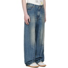 MM6 Maison Margiela Blue Wide-Leg Jeans