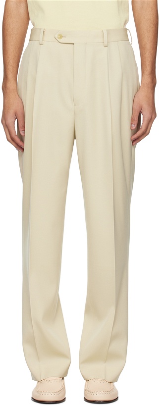Photo: AURALEE Beige Two-Tuck Trousers