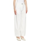 TOTEME White Single Pleat Cotton Trousers