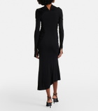 Victoria Beckham Gathered asymmetric jersey midi dress