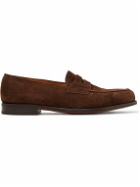 John Lobb - Lopez Suede Penny Loafers - Brown
