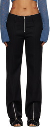 JUNEYEN Black Raw Edge Trousers