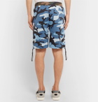 Valentino - Camouflage-Print Jersey Drawstring Shorts - Men - Blue