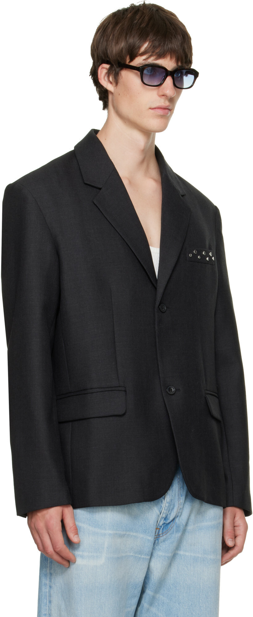 BLUEMARBLE Black Two-Button Tailored Blazer