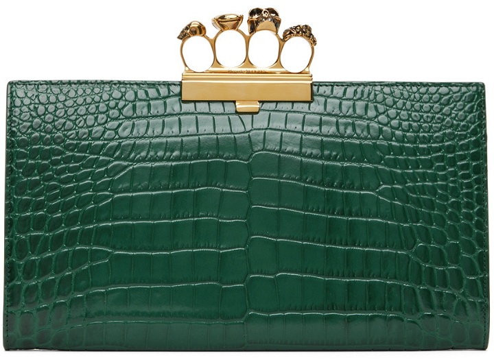 Photo: Alexander McQueen Green Leather Skull Four Ring Clutch