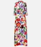 Dolce&Gabbana Floral belted silk satin maxi dress