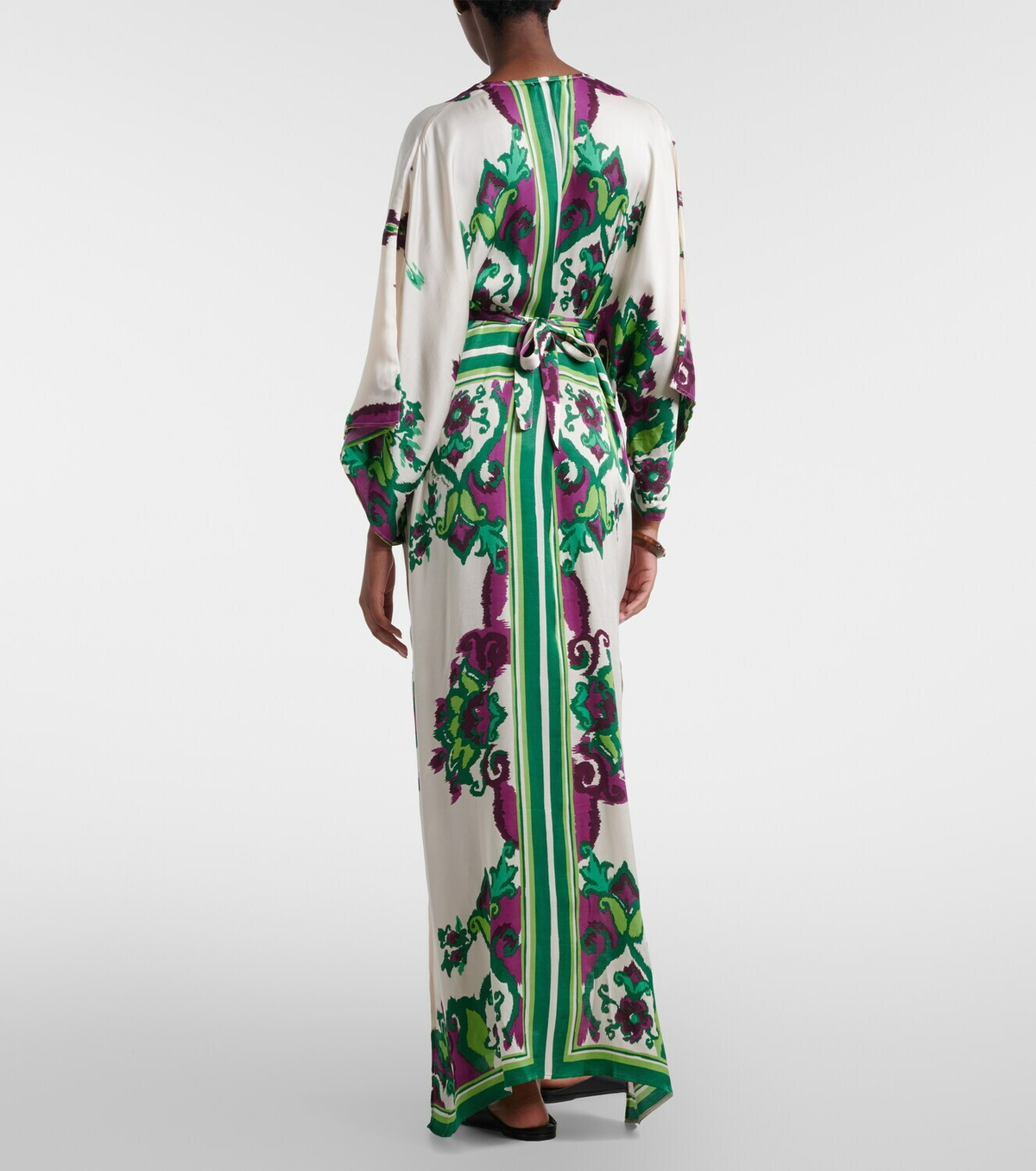Poupette St Barth Sol floral satin kaftan