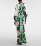 Poupette St Barth Sol floral satin kaftan