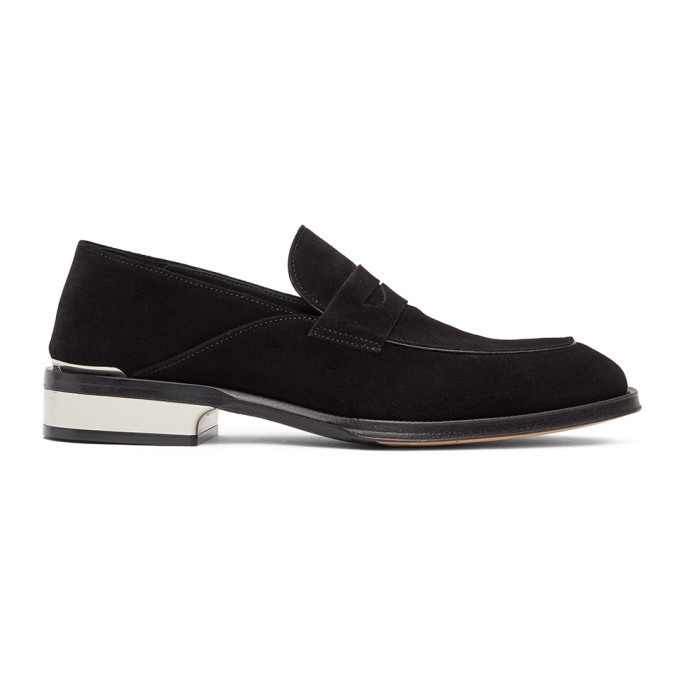 Photo: Alexander McQueen Black and Silver Suede Loafers