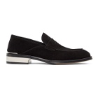 Alexander McQueen Black and Silver Suede Loafers