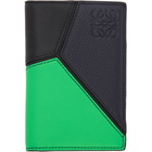 Loewe Green and Blue Puzzle Bifold Wallet