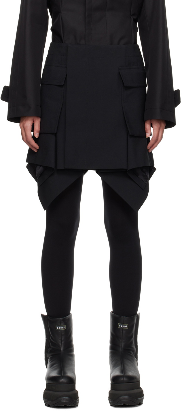 sacai Black Peplum Skirt