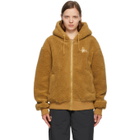 Stussy Beige Sherpa Zip Hoodie