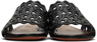 ALAÏA Black Vienne Leather Slides