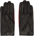 Ernest W. Baker Black & Red Contrast Leather Driving Gloves