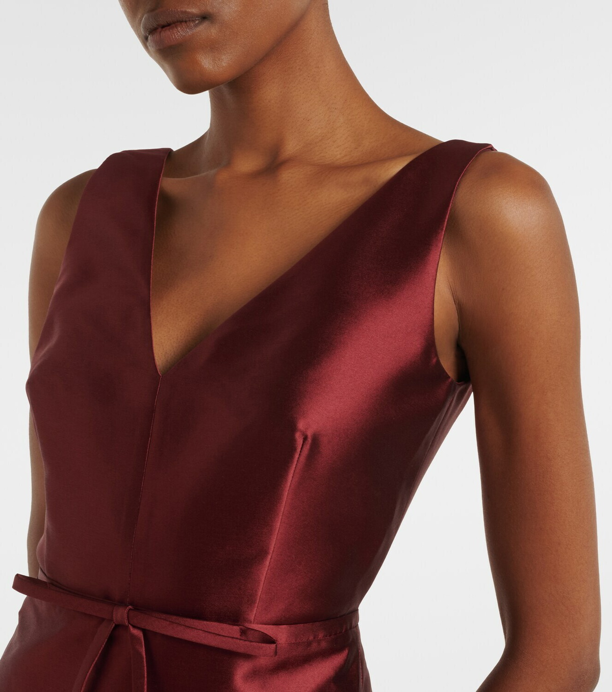 Erdem Floral-appliqué satin gown