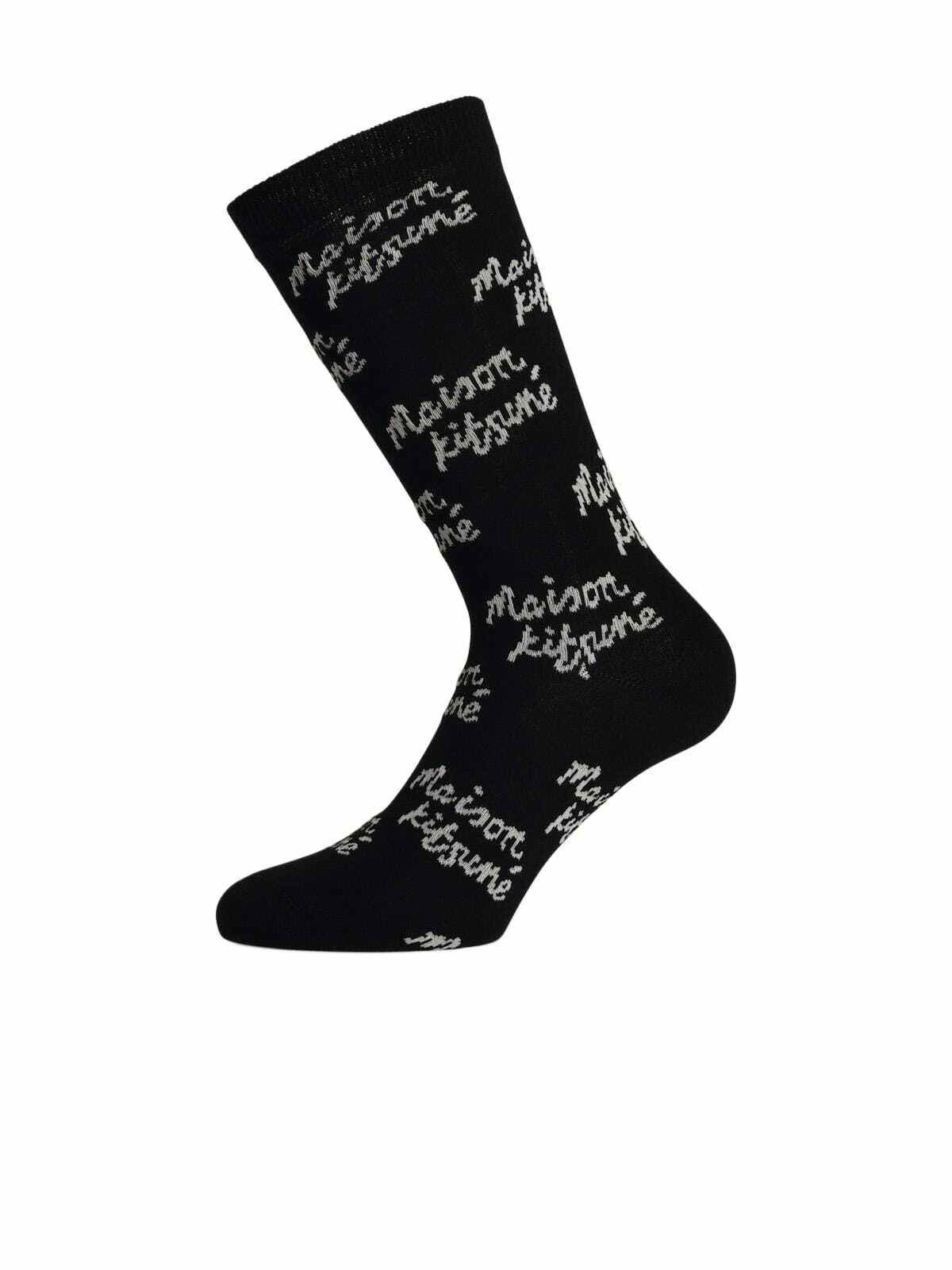 Maison Kitsuné Black Cotton Blend Socks