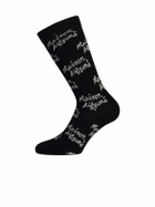 Maison Kitsuné Black Cotton Blend Socks