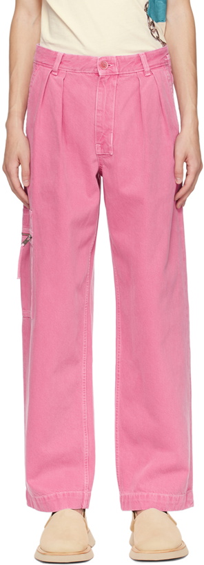 Photo: Jacquemus Pink Le Papier 'Le De Nîmes Bicou' Jeans