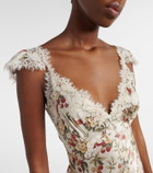 Dôen Fiona lace-trimmed silk midi dress