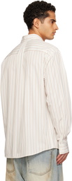 We11done White Striped Basic Shirt