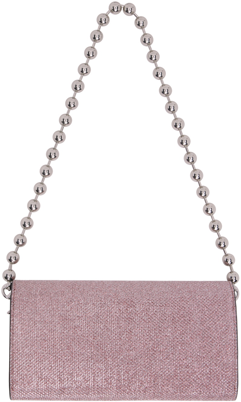 GANNI Pink Banner Envelope Chain Wallet GANNI