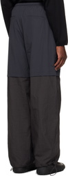 AMOMENTO Gray Nylon Layered Trousers