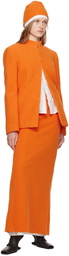 COLLEEN ALLEN SSENSE Exclusive Orange Fleece Maxi Skirt