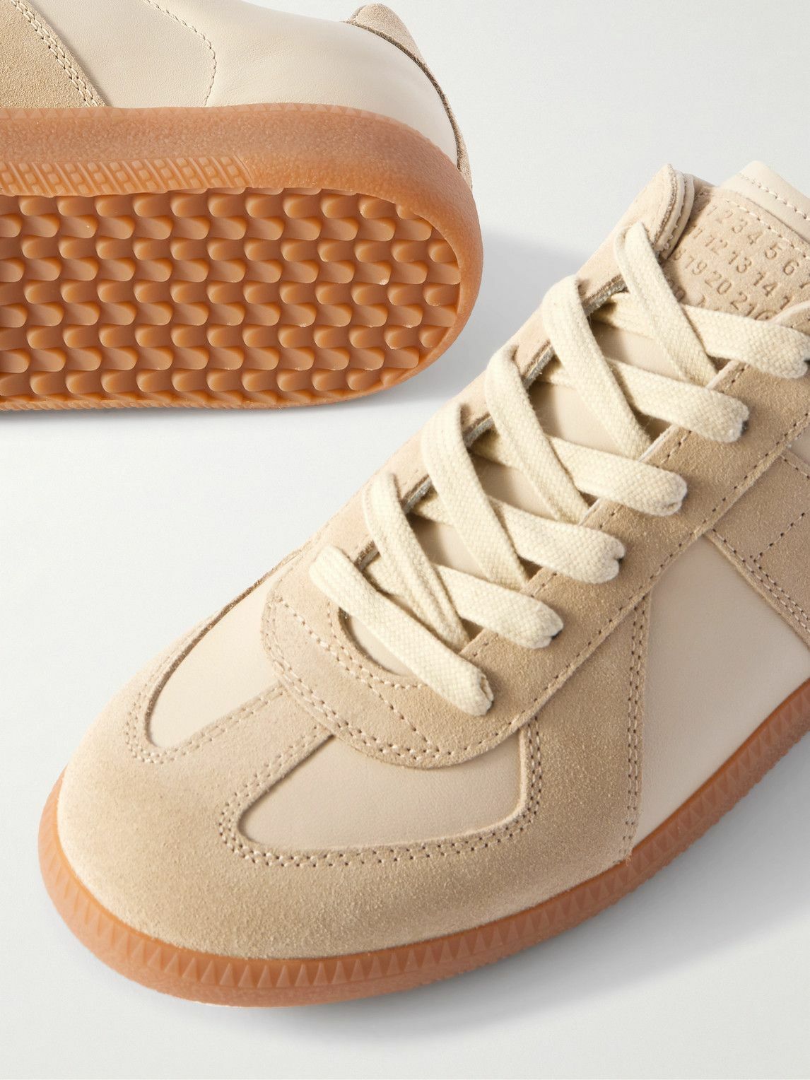【MAISON MARGIELA】replica レザー and suede スニーカー MAISON MARGIELA Replica suede and leather sneakers | NET-A