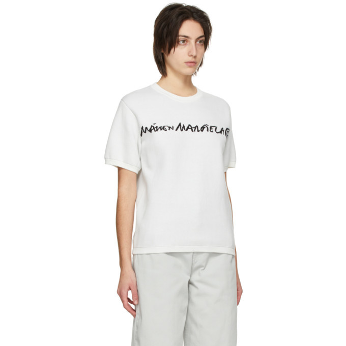 MM6 Maison Margiela Reversible White and Black Jacquard Logo Sweater ...