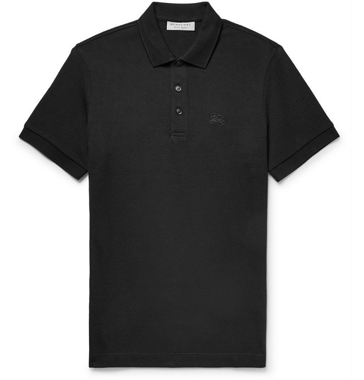 Photo: Burberry - Slim-Fit Cotton-Piqué Polo Shirt - Men - Black