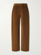 LOEWE - Straight-Leg Cotton-Corduroy Trousers - Brown