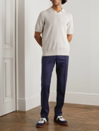 Brioni - Straight-Leg Pleated Wool Drawstring Trousers - Blue