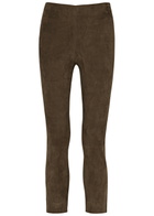 Vince Split-cuff Suede Trousers Brown