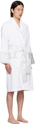 Versace Underwear White 'I Heart Baroque' Robe