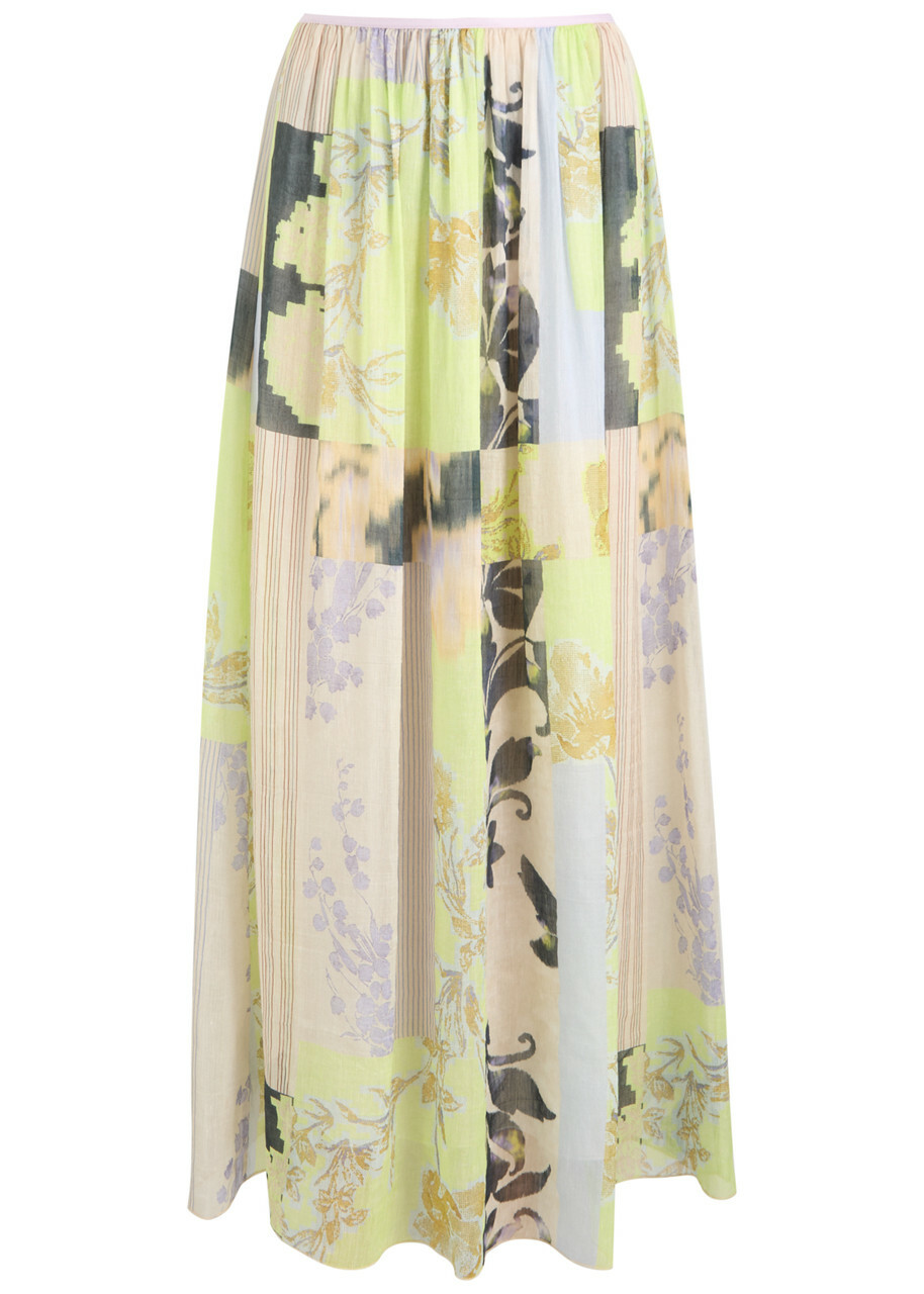Forte_forte Garden Print Chiffon Midi Skirt Multicoloured