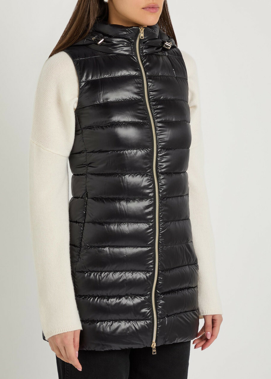 Herno Hooded Shell Gilet Black