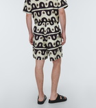 Commas Printed cotton and silk shorts