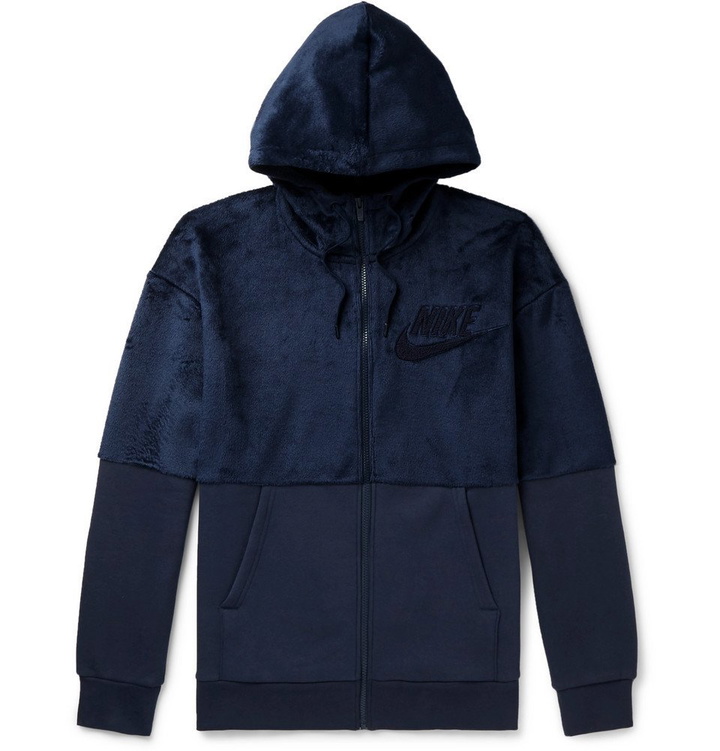 Photo: Nike - Fleece and Cotton-Blend Jersey Zip-Up Hoodie - Men - Navy