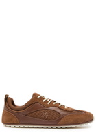 Tory Burch Field Panelled Suede Sneakers Tan