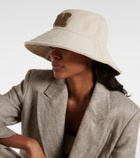 Max Mara Gondola leather-trimmed canvas bucket hat