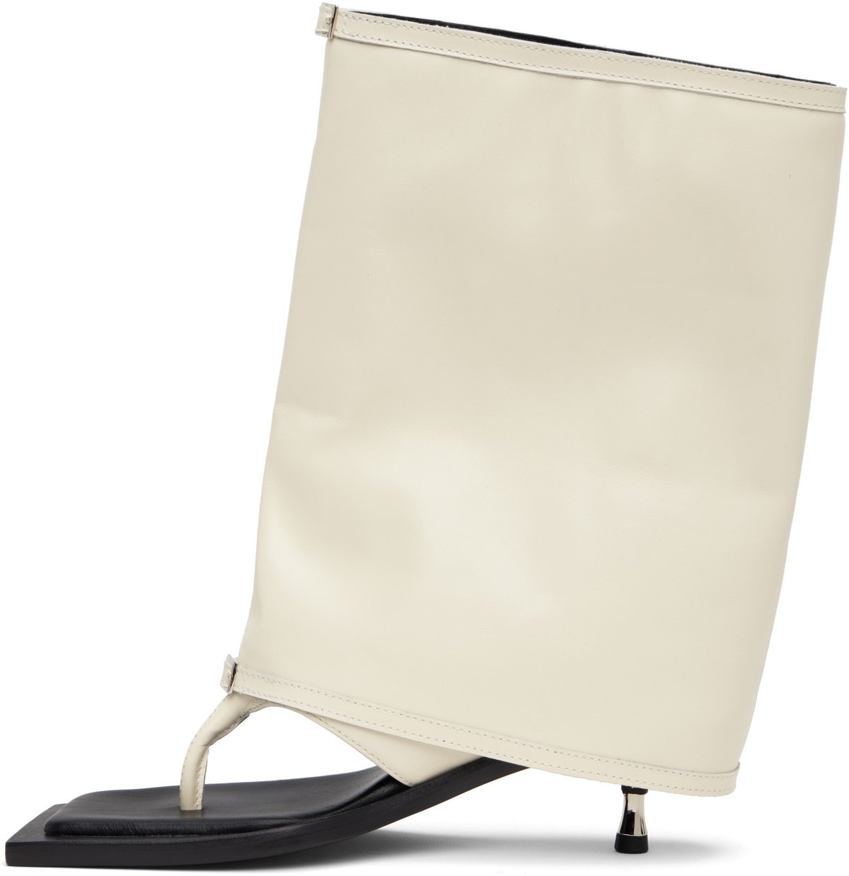 FIDAN NOVRUZOVA Off-White Kaia Stiletto Cropped Trouser Heeled Sandals