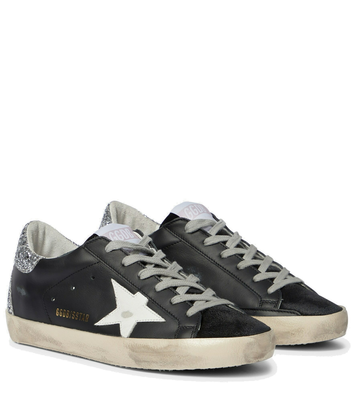 GOLDEN ｜GREY LEATHER SUPER-STAR SNEAKERS Golden Goose Super Star Leather Sneakers | Neutrals | FARFETCH