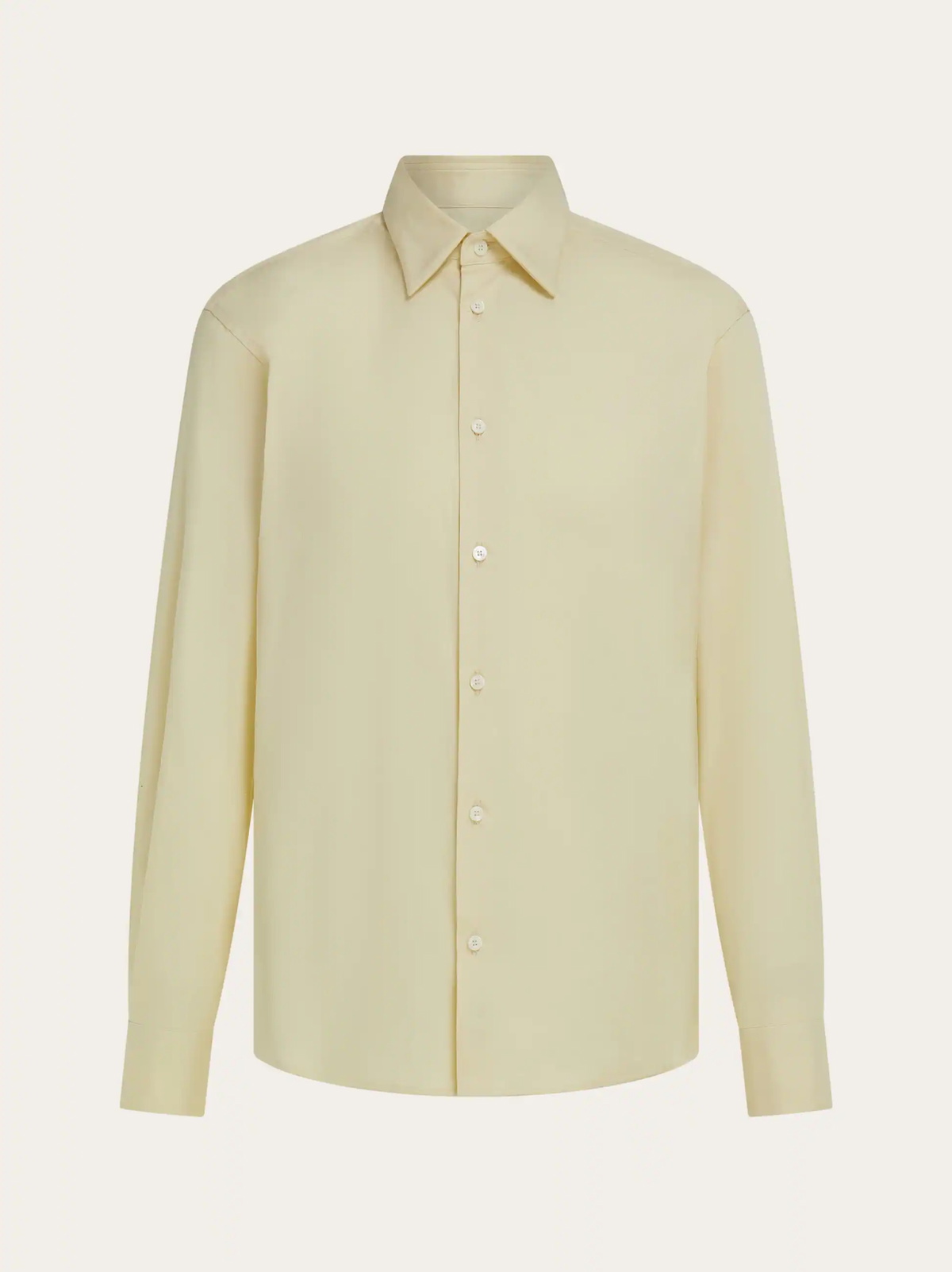 Ferragamo Mens Shirt with micro print in Yellow