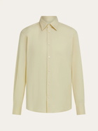 Ferragamo Mens Shirt with micro print in Yellow