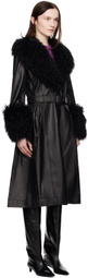 Saks Potts Black Foxy Shearling Coat