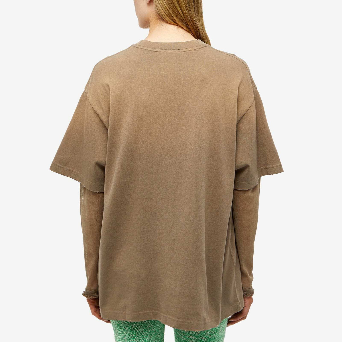 Acne Studios Women's Long Sleeve Edra Broken T-Shirt in Taupe Grey