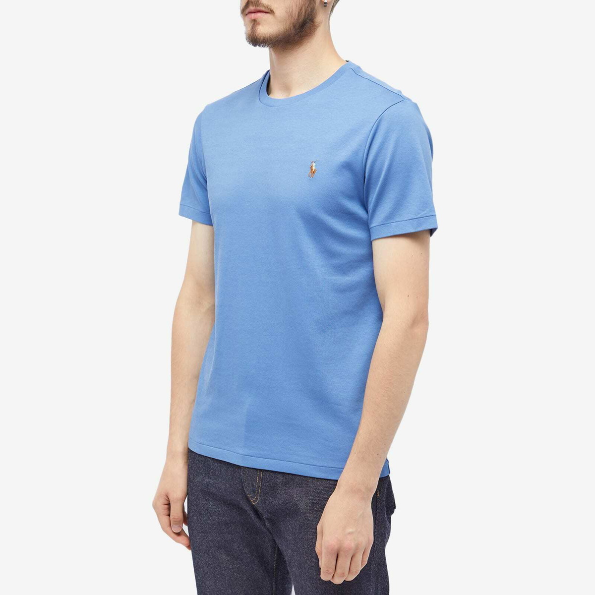 Polo Ralph Lauren Men's Cotton Custom T-Shirt in French Blue Polo Ralph ...