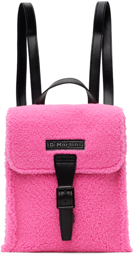 Photo: Dr. Martens Pink Mini Faux-Shearling Backpack